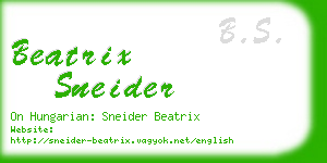 beatrix sneider business card